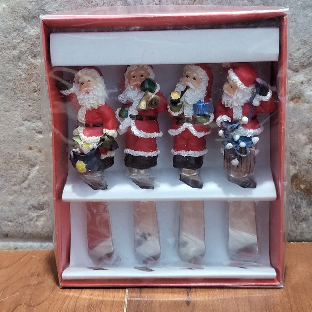 Vintage Christmas Santa Spreaders Set of 4